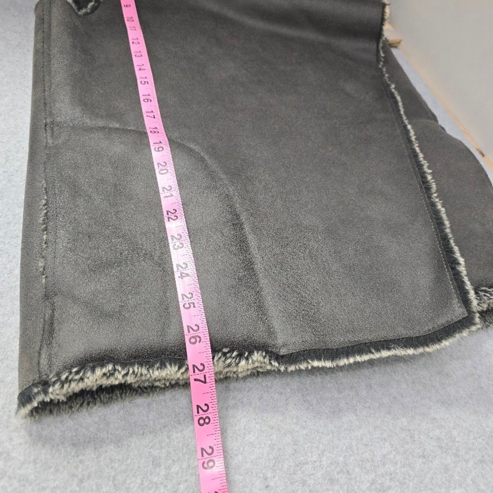 Velvet Vest Women's S Gray Faux Suede Fur Lined Open Front Western Baddie Cozy‎ - Picture 6 of 7